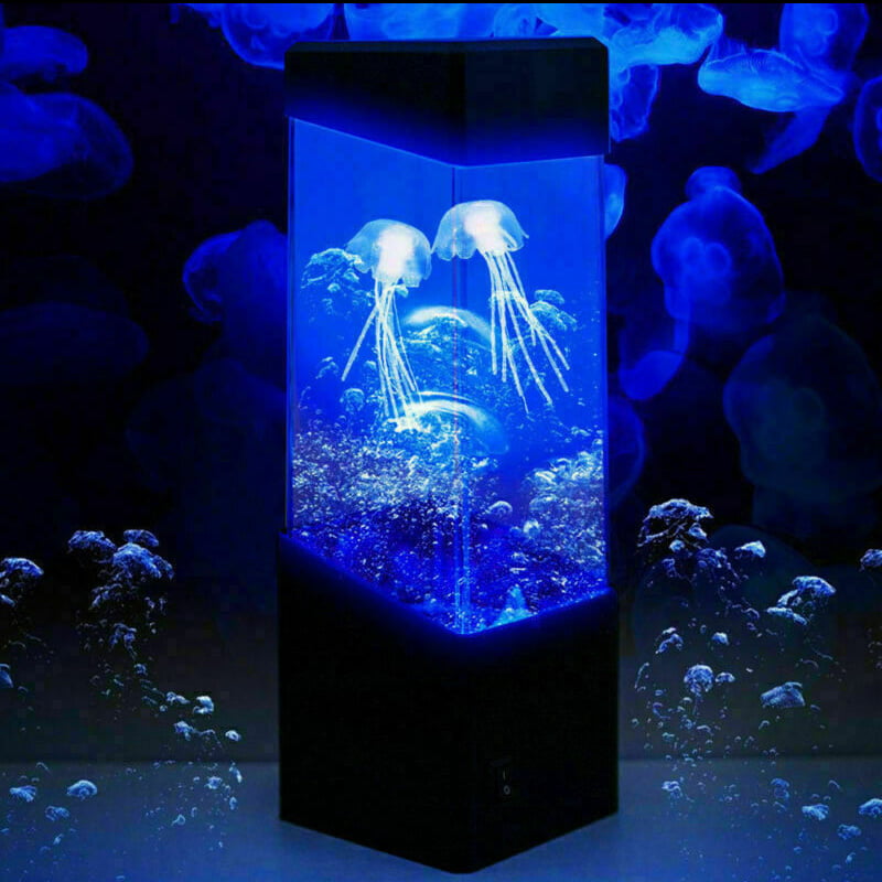 USA Jellyfish Aquarium LED Multicolor Lighting Fish Tank Mood Lamp Night Light 