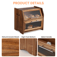 thumbnail image 3 of Garvee Acacia Bread Box, 2-Shelf Wooden Bread Storage Container with Clear Windows,Air Vents, Brown, 3 of 9