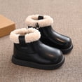 thumbnail image 6 of Kids Ankle Boots Winter Fleece Lined Faux Leather Booties Round Toe Soft Sole Comfortable Warm Boots Black 10 Little Kids, 6 of 6