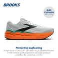 thumbnail image 3 of Brooks Men’s Ghost Max 2 Neutral Running & Walking Shoe - Oyster Mushroom/Orange/Teal - 11.5 Medium, 3 of 6