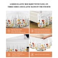 thumbnail image 5 of Pastoral Wild Flowers Bed Skirt King Size 16" Drop Floral Leaves Plants Farmhouse Ruffled Wrap Around Bed Skirts Adjustable Elastic Bedskirt Dust Ruffle for King Size Bed, 5 of 7