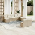 thumbnail image 1 of vidaXL 9 Piece Garden Sofa Set with Cushions Beige Poly Rattan, 1 of 5