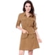 thumbnail image 1 of Vestido camisero Allegra K con cuello y cinturón Safari Caqui S múltiples bolsillos, 1 of 7