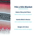 thumbnail image 4 of La Montana 10 Pack Mexican Blankets, 74" x 50" Yoga Blankets, Coral/Melon/White, 4 of 7