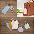 thumbnail image 5 of Uxcell Leather Keychain Blanks, 4 Pack PU Leather Key Fob with Key Rings, Light Blue, 5 of 6