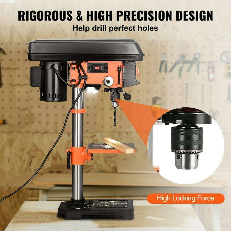 10 in., 5-Speed Bench Drill Press with Light