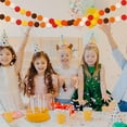 thumbnail image 3 of 4 Pcs Fall Thanksgiving Pom Poms Garland, 6.56ft/2m 30 Balls Felt Ball Garland, Pastel Pom Poms String for Birthday Party Thanksgiving Wall Christmas Tree Decor, 3 of 8