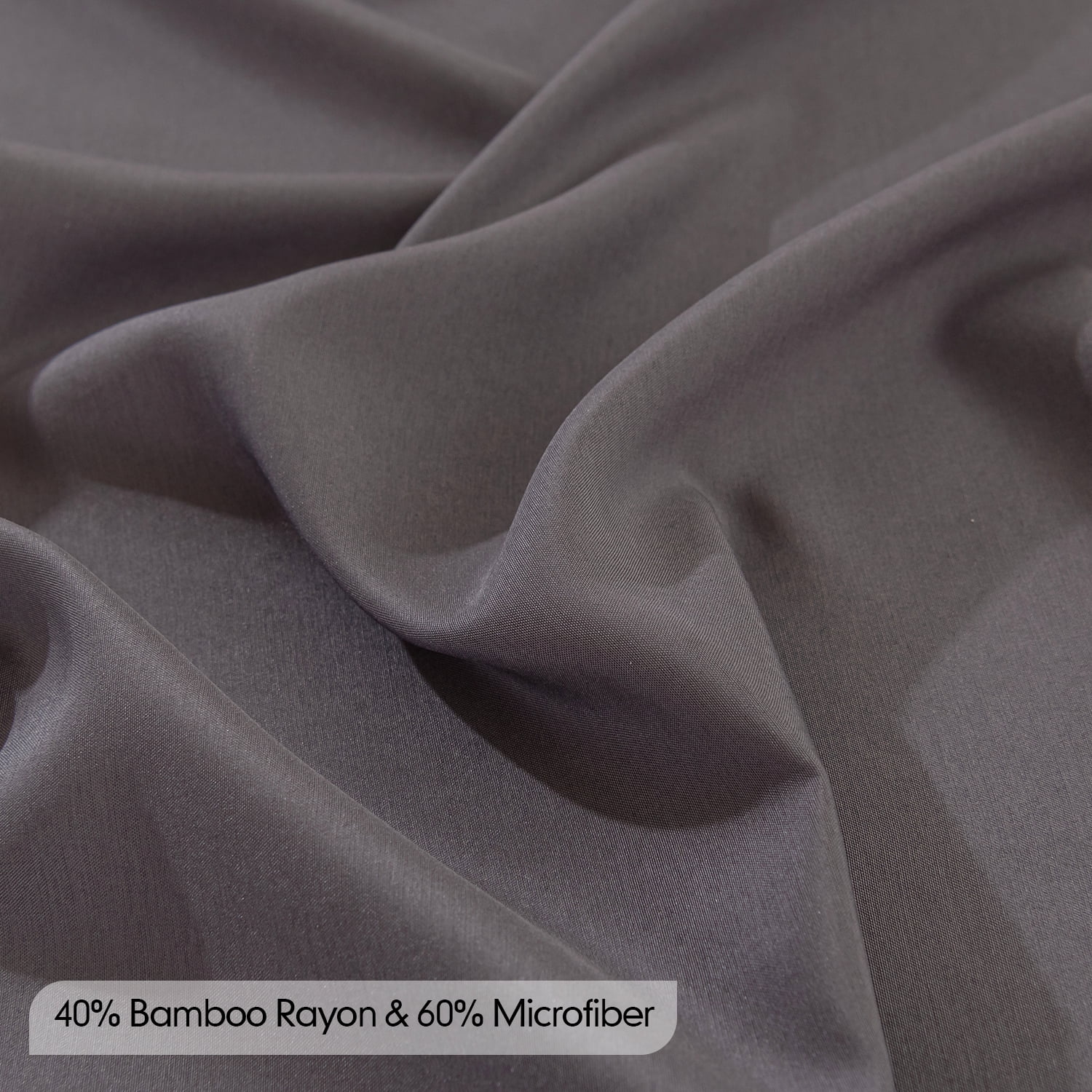 JOHNPEY Silky Bed Sheets Set Bamboo Soft Bed Sheets for Queen Size Bed,Flat Sheet + Fitted Sheet + 2 Pillowcase,Queen,Dark Gray