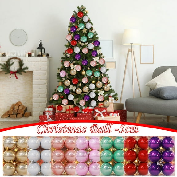 Shatterproof Christmas Ball Ornaments, Set of 12 Pieces Plastic Holiday Decor for Tree, Window Display, Mall Decoration, Unbreakable Decorative Pendants