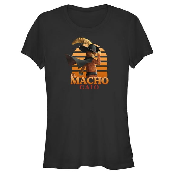 Junior's Puss in Boots: The Last Wish El Macho Gato  Graphic Tee Black Medium