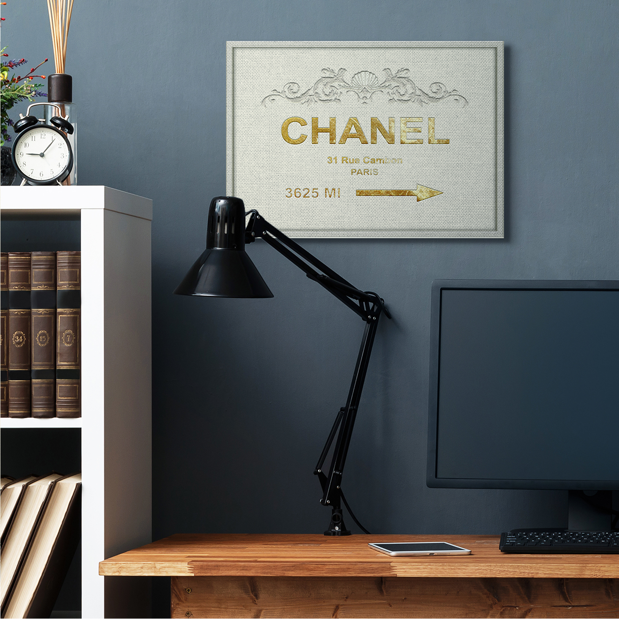 Stupell Industries Parisian Fashion Sign Distance from New York Beauty & Fashion Painting Gallery Wrapped Canvas Art Print Wall Art, 24 x 30