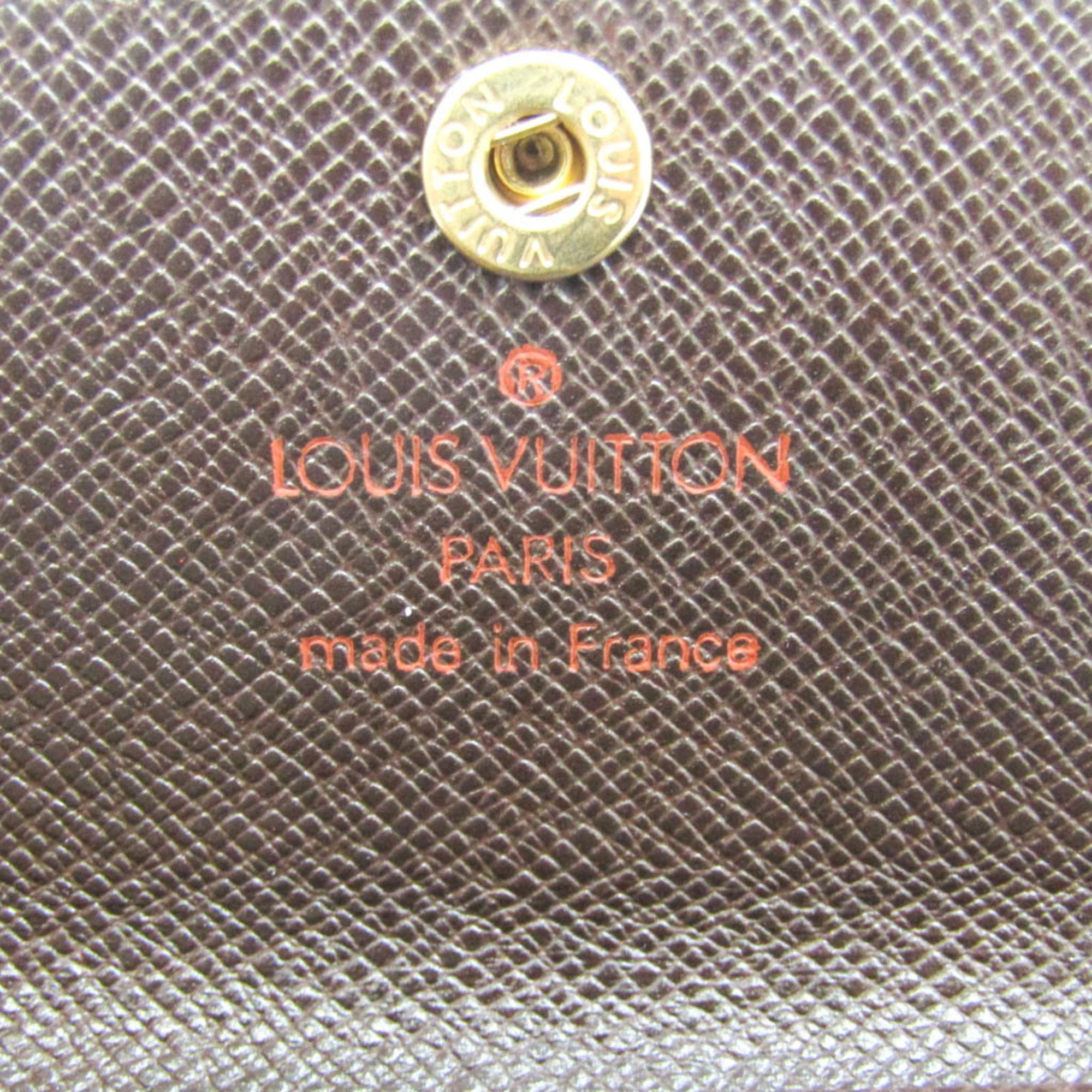 Auth LOUIS VUITTON Monogram Leather Brown 4 Key Case Key Holder France  TH0968