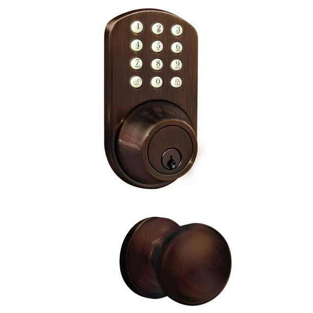 Keyless Entry Deadbolt and Door Knob Lock Combo Pack with Electronic  Digital Keypad Oil Rubbed Bronze