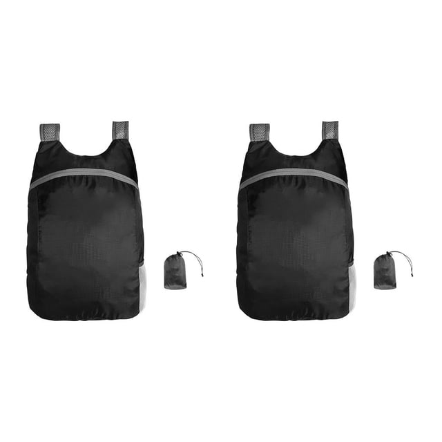 Naiovety para acampar al aire libre, plegable, impermeable, bolsa de nailon, senderismo, viajar, plegable, color negro Negro 2piezas Naiovety CBP155383