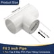 thumbnail image 2 of Uxcell 1Pcs 3" Tee 3 Vías Conector de Accesorios de Tubo, Accesorio de Esquina de Grado de Construcción de Muebles para Estructura de Soporte de Estante de Jardín Conexión de Carpa, Blanco, 2 of 6