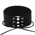 thumbnail image 6 of Grandest Birch Women's Vintage Punk Gothic Lace Up Faux Suede Wide Choker Short Necklace Faux Suede White, 6 of 7