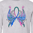 thumbnail image 4 of Inktastic Thyroid Cancer Awareness with Butterfly Ribbon Words Long Sleeve Youth T-Shirt, 4 of 5
