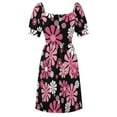 thumbnail image 6 of 1960's Retro Flowers in Pink and White - Mod Abstract Sleeveless Dress beach dress long dress wom summer, 6 of 6