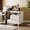 White, variant on S-HOME Bedside Table with Gun Drawer and Charging Station, 2 Drawers and Open Shelf, Functional Nightstand for Bedroom