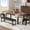 Black upholstered stool, variant on TROPOW 5-Piece Extendable Dining Table Set for 4-6 with Upholstered Benches, 63" Small Space Kitchen Dining Room Table Set, Ideal Dinner Table Set for 6 with Stools