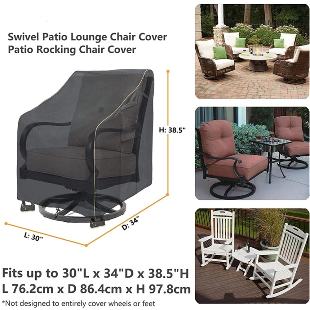 Xl-Kang Patio Chair Covers for Outdoor Furniture Waterproof Heavy Duty Waterproof Outdoor Chair Covers for All-Weather Protection Lawn Lounge Deep Seat,Black-Black 70.3*82.5*99.1cm