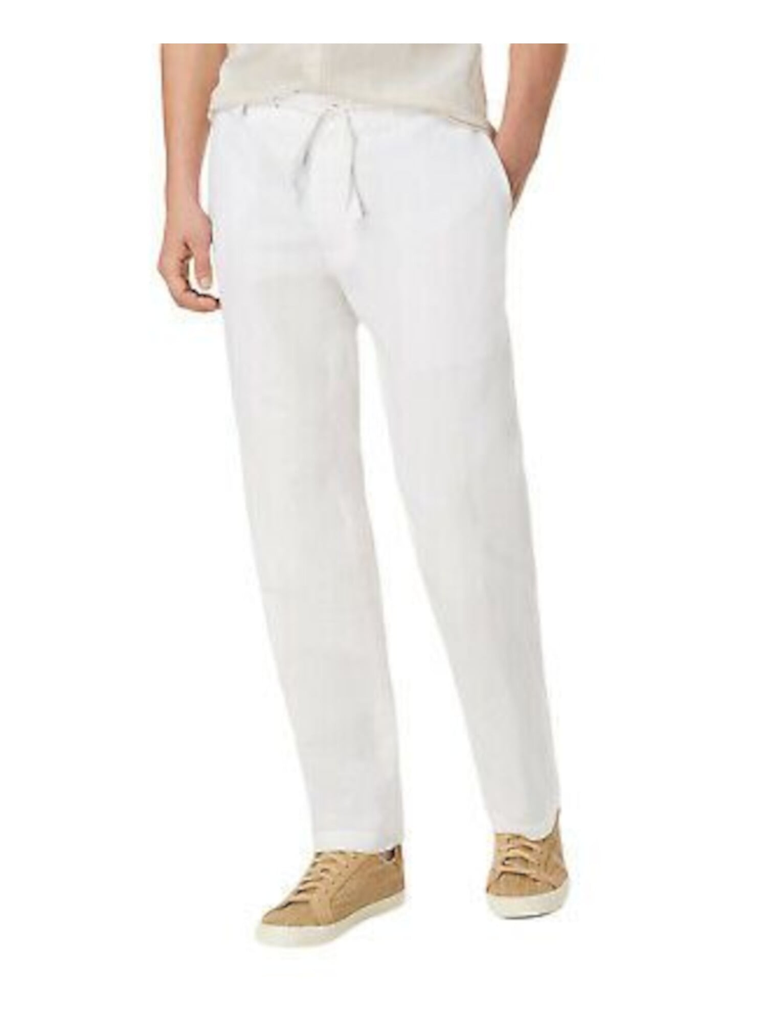 INC Mens White Drawstring Pants 34 Waist