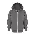 thumbnail image 2 of Kids Zip Up Hoodie School Uniform Boys Girls Zipper Sweatshirt Oversized Y2K Fall Hooded Jackets With Pockets Preppy Clothes 3-12Y, Dark Gray, 90, 2 of 6