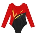 thumbnail image 4 of YONGHS Kids Girls Rhinestone Gymnastics Ballet Dance Leotard Skating Jumpsuit Biketard Bodysuit Red 12, 4 of 5