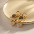 thumbnail image 4 of Guardurnaity 1 par de pendientes de aro de corazón para mujer, colgante de circón brillante, estilo dulce, pendiente exagerado, joyería para boda, Ropa, zapatos y accesorios Miscelánea Blanco Guardurnaity AP017769-02, 4 of 6