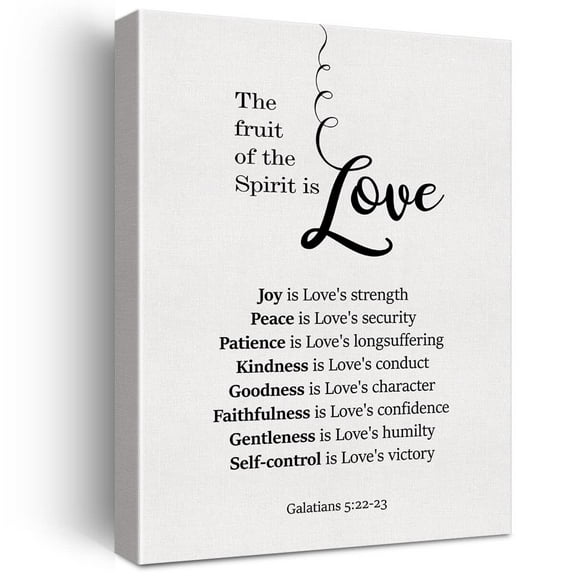 ad Galatians 5:22-23 Sign Bible Verse Canvas Home Wall Art Decor Scripture Painting Fruit of the Spirit Poster Framed Ready to Hang yj