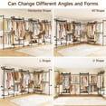 thumbnail image 5 of ROGALIS Industrial Pipe Cloth Rack, H6 Wall Mounted Closet System w/6 Telescopic Rods, Heavy Duty Closet Organizers and Storage in Wardrobe Closet w/3 Fixing Rods, 9 Shelves, Black, 5 of 9