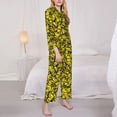 thumbnail image 2 of Bingfone Womens Pajama Sets Yellow Butterflies Print,Long Sleeve Loungewear Pajamas Set-Medium, 2 of 8