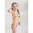 thumbnail image 5 of Kucnuzki 4T Toddler Girls Swimsuit Set 5T Girl Summer Bathing Suit Drawstring Top Bottoms 2pcs Bikini Set Beach Breathable Tankini Set Swimwear Orange, 5 of 10