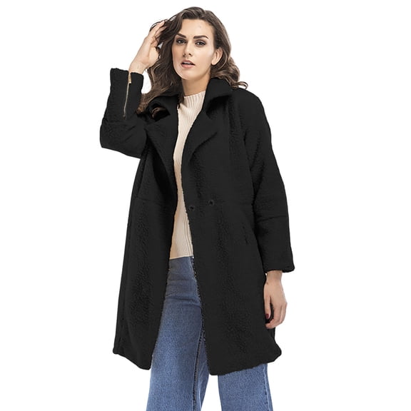 Vedolay Coats for Women 2023 Ruched 3/4 Sleeve Open Front Blazer Jacket with Plus Size Black,L