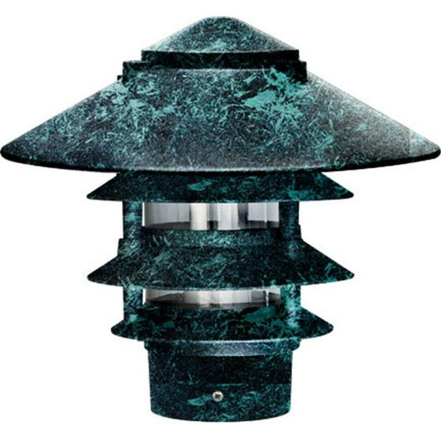 Dabmar Lighting D5400-VG Cast Aluminum Four Tier Pagoda Light with 3 In. Base- Verde Green