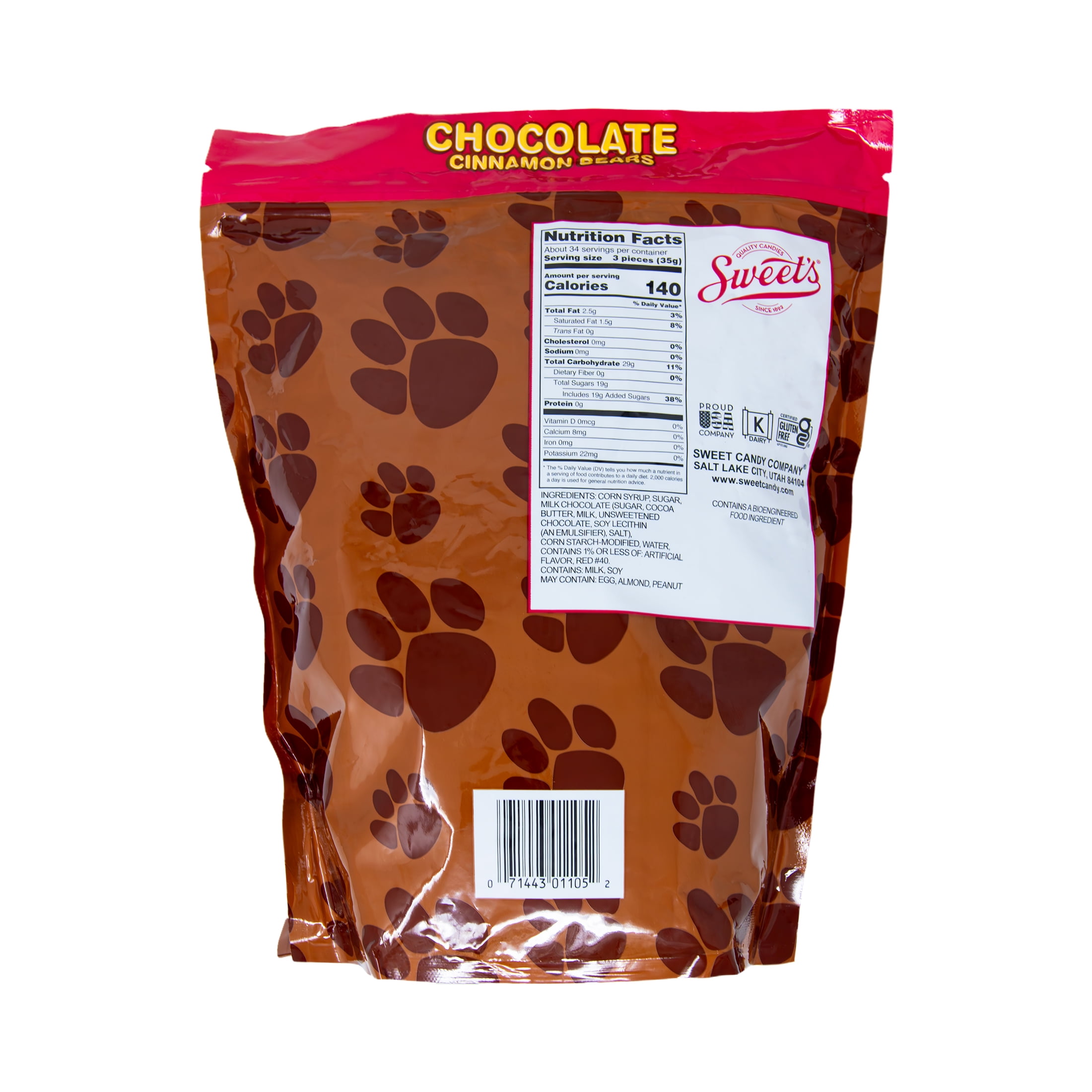 (3 pack) Chocolate Cinnamon Bears, 2.65 # SUP, 12 pack