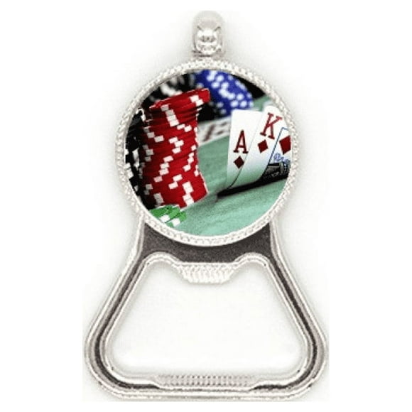 Scattered Poker Gambling Photo Chips Metal Beer Bottle Cap Opener Duty Stainless Steel