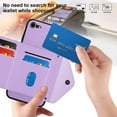 thumbnail image 6 of Allytech iPhone SE 2022/2020 3rd 2nd Gen Case Wallet with Shoulder Strap, Luxury Back Cover for Girls Women PU Leather Shockproof Cards Holder Stand Magnetic Closure Case for Apple iPhone 7 8,Purple, 6 of 9