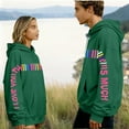 thumbnail image 2 of Matching Couples Hoodies I Love You This Much, Valentines Day Couples Hoodies Oversized Long Sleeve Sweatshirts Cute Message Print Pullover Tops, 2 of 8