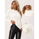thumbnail image 2 of Blusa de terciopelo Allegra K con cuello simulado y purpurina metálica Blanco L, 2 of 5