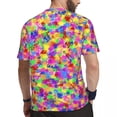 thumbnail image 4 of Gym T-Shirt For Male Splash T Shirts Harajuku Trendy Neon Print Summer Tees O Neck Street, 4 of 5