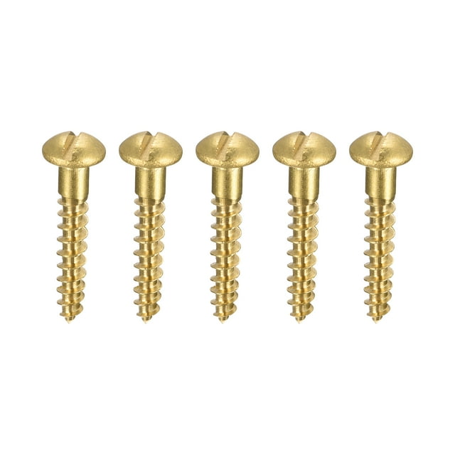 Unique Bargains Vis en Bois M3.5 x 20 mm Tête Ronde Rainurée en Laiton Vis Autotaraude Lot de 100
