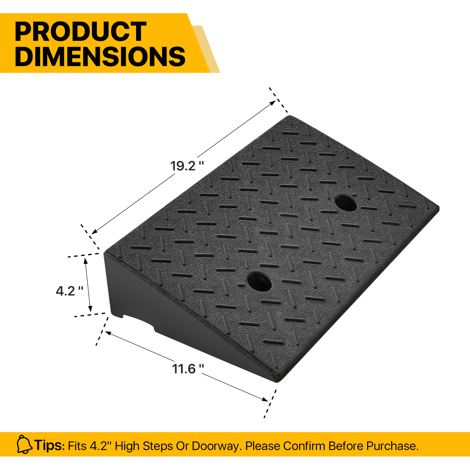 Magshion 2 Pieces Rubber Curb,4" Rise 19" Length Heavy Duty Loading Driveway Ramp for Cars, Wheelchair