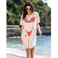 thumbnail image 4 of Women's Cute Bikini Printed T Shirt Dress Short Sleeve Baggy Shirt Beach Fun Swimwear Cover Up Dress Size L, 4 of 9