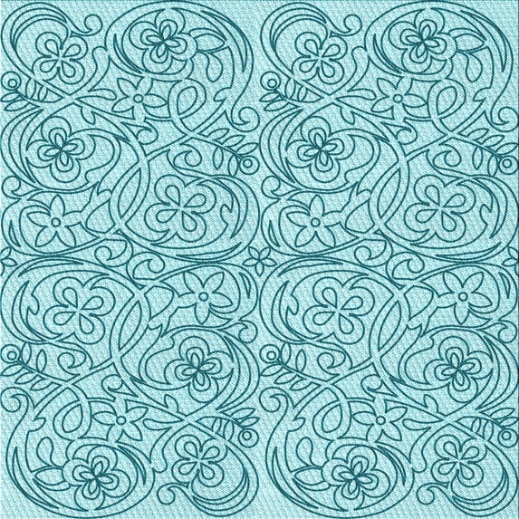 Ahgly Company Machine Washable Indoor Square Transitional Blue Ivy Blue Area Rugs, 5' Square