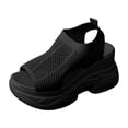 thumbnail image 6 of Women's Platform Wedge Sandals Open Toe Hollow out Mesh Slip on Casual Orthopedic Walking Shoes Lightweight Chunky Heels Black Size 7, 6 of 6