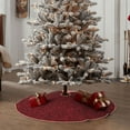 thumbnail image 4 of Balery Burgundy Floral Printed Christmas Tree Skirt , Merry Christmas Party Christmas Tree Decoration,Adjustable Tree Skirt-48", 4 of 6