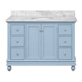 thumbnail image 3 of Bella 48" Bathroom Vanity with Powder Blue Cabinet and Carrara Marble Top, 3 of 6