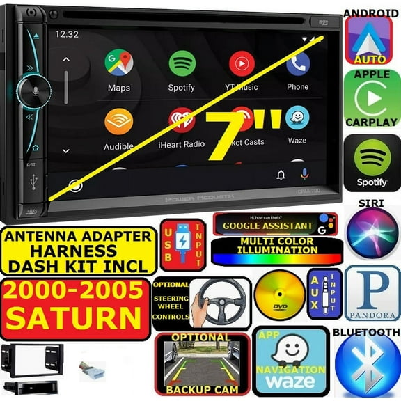 2000-2005 SATURN NAV BLUETOOTH CD/DVD CARPLAY ANDROID AUTO CAR RADIO STEREO