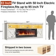 thumbnail image 2 of ChVans 83" Fireplace TV Stand for TVs up to 95" with 50" Electric Fireplace, Farmhouse Entertainment Center with LED, Wooden Media Console for Living Room, Bedroom, 2 of 8